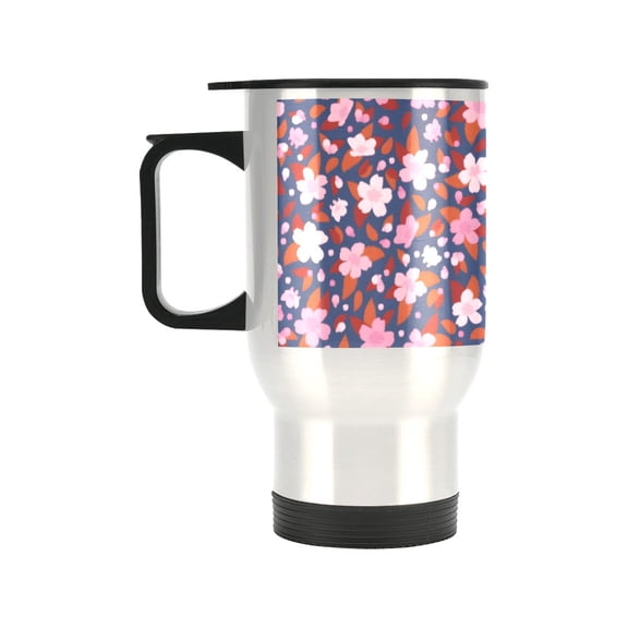 Insulated Stainless Steel Travel Mug - Commuters Cup - Floral Field (14 oz)