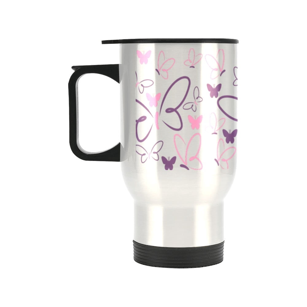 Insulated Stainless Steel Travel Mug - Commuters Cup - Flutter (14 oz ...