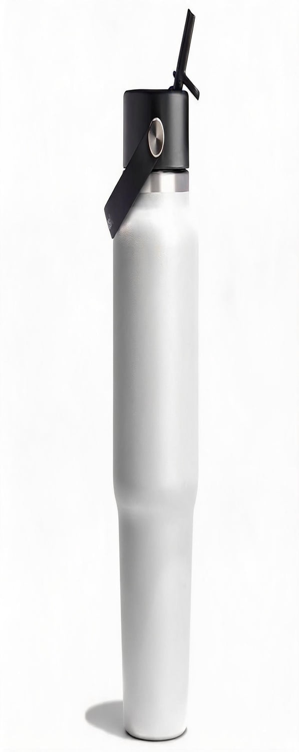 Insulated Stainless Steel Travel Water Bottle with Wide Straw Lid and Non-Spill Leakproof Design 32 Oz White