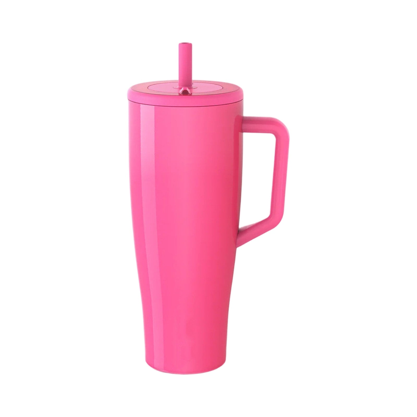 Navy blue peacock insulated stainless steel tumbler with a metal straw. main image 1