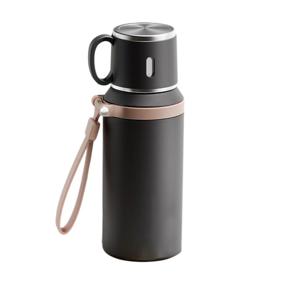 Insulated Stainless Steel Vacuum Bottle With Lid Portable Flask For Hot Cold Beverages Travel Outdoor Use