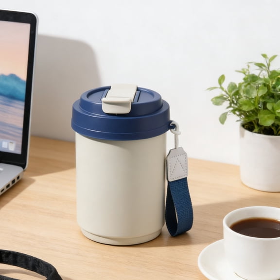 Insulated Stainless Steel Vacuum Flask for Travel and Gym with Leakproof Lid and Temperature Retention Bottle,12.5X9CM,Blue