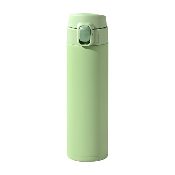 Insulated Stainless Steel Water Bottle 15.2 oz, Vacuum Travel Tumbler with Flip Lid and Handle for Coffee Tea Commute, Matcha Green