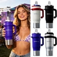 thumbnail image 1 of Insulated Stainless Steel Water Bottle 40 oz with Handle & Straw Leak-Proof Lid for Home Office Sports Camping Travel Outdoor by MPOISVA, 1 of 10