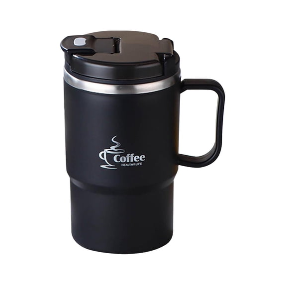 Insulated Stainless Steel Water Bottle, Double Wall Vacuum Travel Mug with Leak Proof Lid and Handle, 18.6 oz (550ml) Tumbler for Hot and Cold Beverages