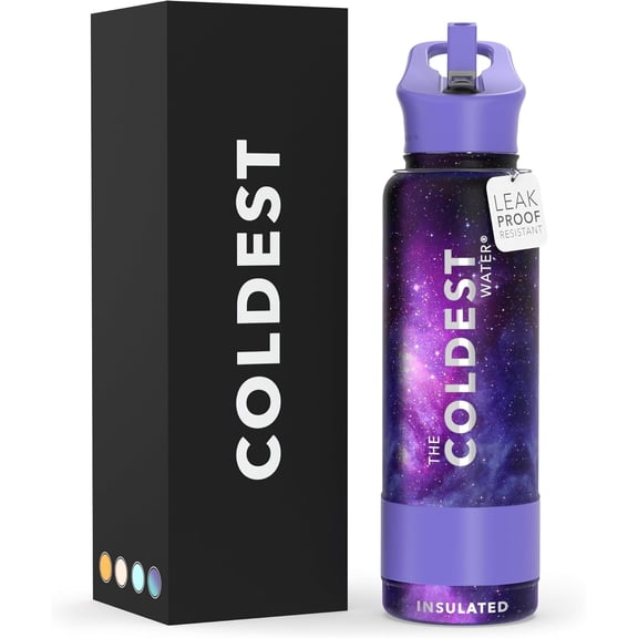 Insulated Stainless Steel Water Bottle with Straw Lid, Astro Purple, 40 oz