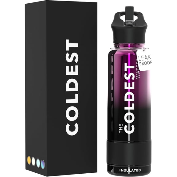 Insulated Stainless Steel Water Bottle with Straw Lid Violet Nova 40 oz
