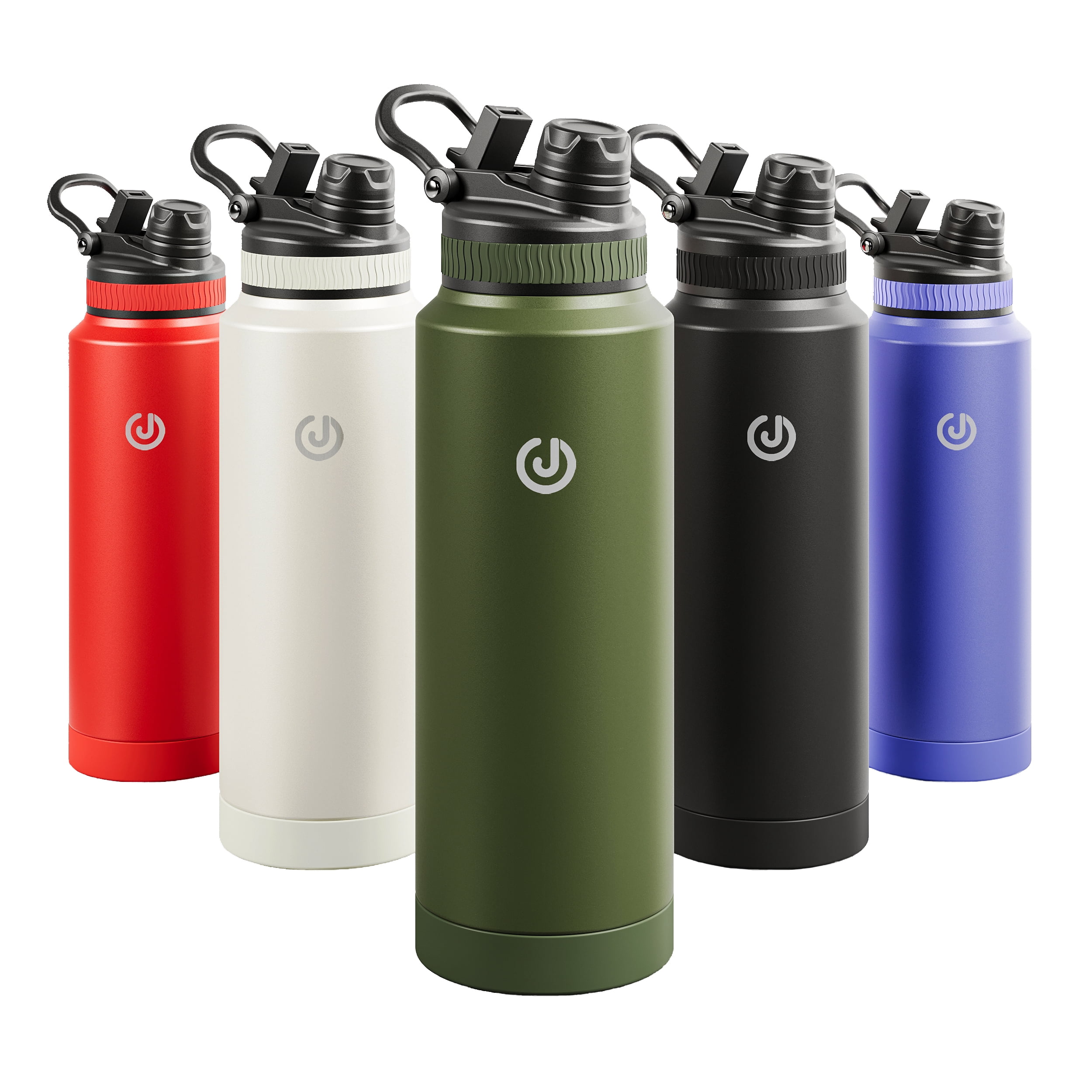 Insulated Stainless Steel Wide Mouth Water Bottle with Flex Straw Lid ...
