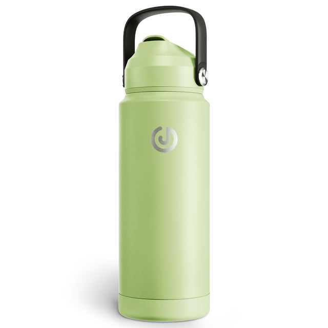 Insulated Stainless Steel Wide Mouth Water Bottle with Flex Straw Lid ...