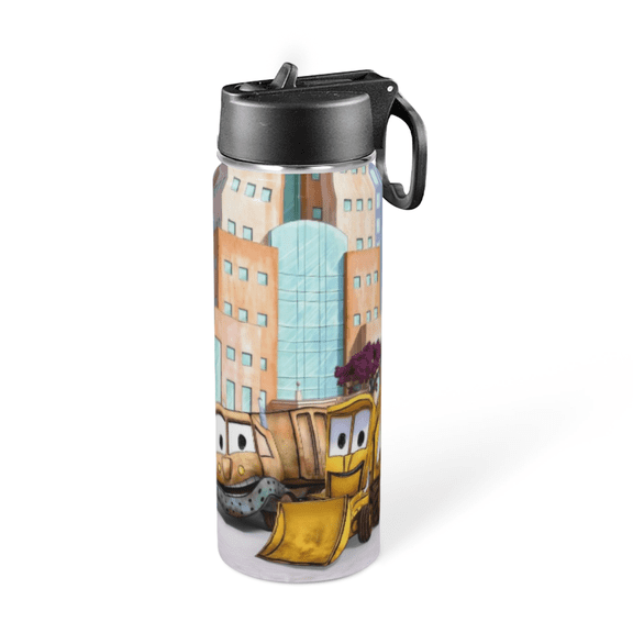 Insulated Stainless Steel for Stinky and Dirty Thermos Water Bottle With Straw and Handle Sports Kettle for Kids Boys Girls Cup For Outdoor 18oz
