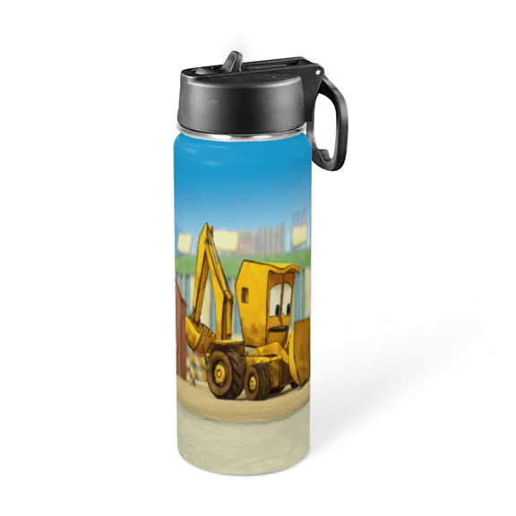 Insulated Stainless Steel for Stinky and Dirty Thermos Water Bottle With Straw and Handle for Kids Boys Girls Cup Sports Kettle For Outdoor 18oz