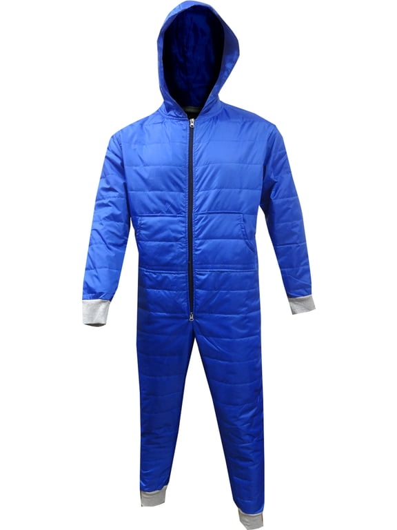 Insulated Super Warm Royal Blue One Piece Hooded Pajama