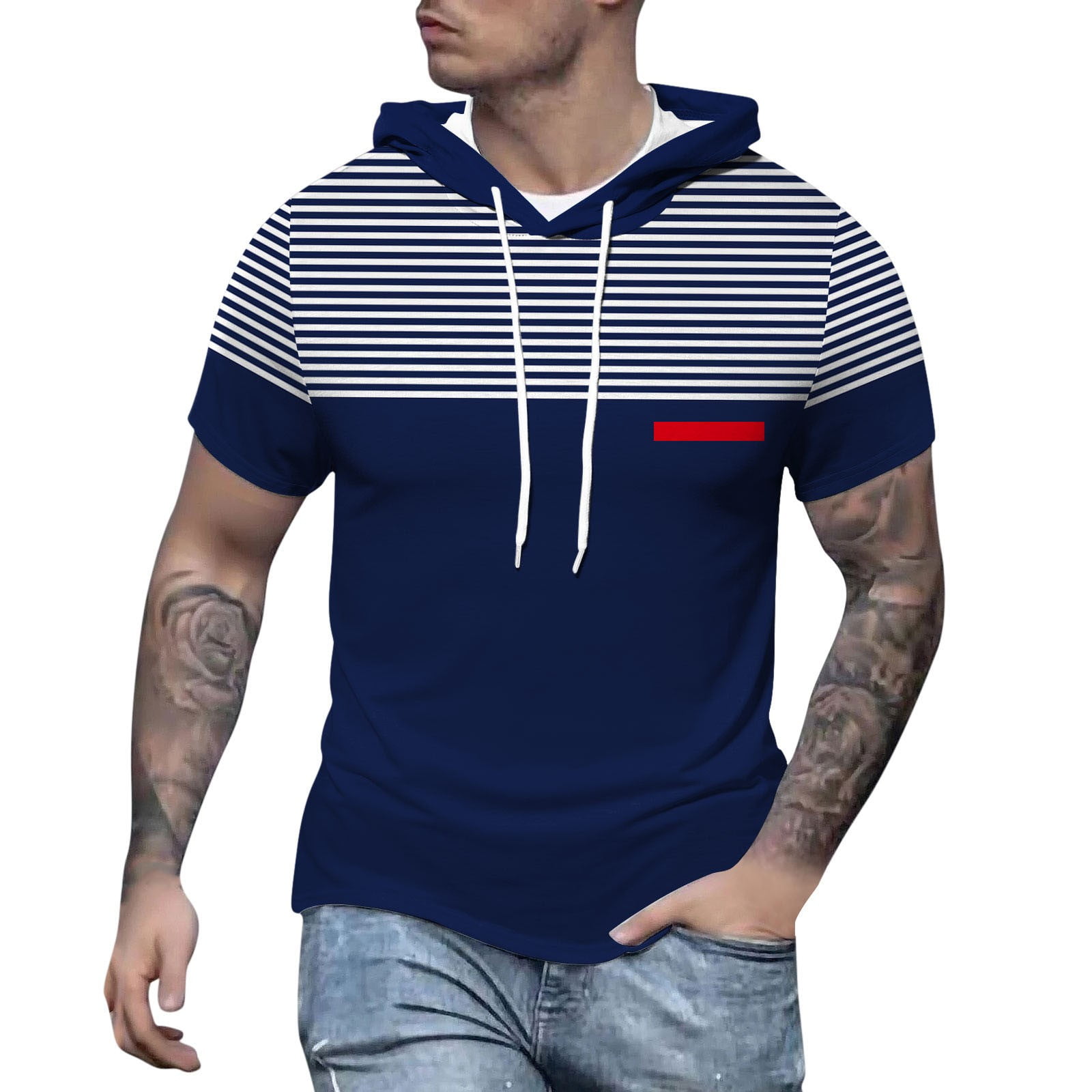 Insulated Sweatshirt Men Men s Spring And Summer Fashion Casual Splicing Collision Color Printed Short Sleeved Hoodie Hoodies Zipper Sweatshirt Hoodie
