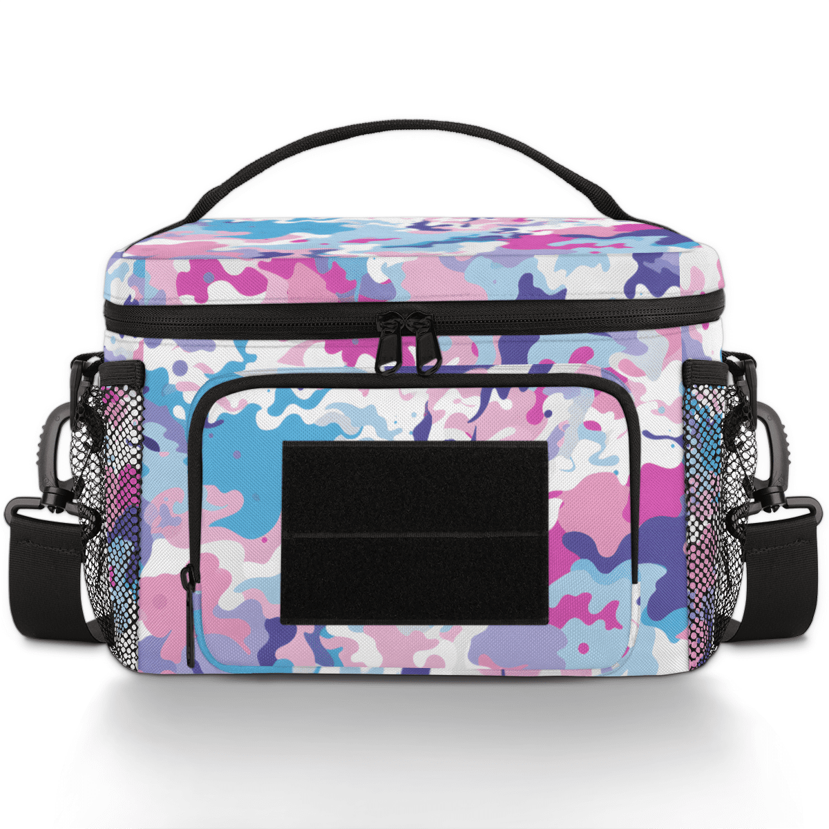 Insulated Tactical Lunch Bag with Detachable Strap,Camouflage-Design Cooler Bag for Office & Outdoor, Water-Resistant Meal Prep Bag with Multi-Pockets