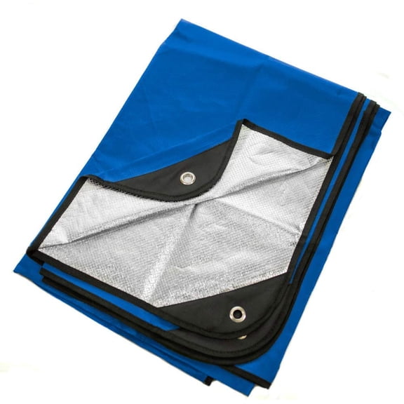 Insulated Tarp, Reusable Heavy Duty Thermal Survival Blanket – 60x82in, Reflects 90% Body Heat, Waterproof, Windproof, 3-Layer Design, Reinforced Grommets, Olive Green