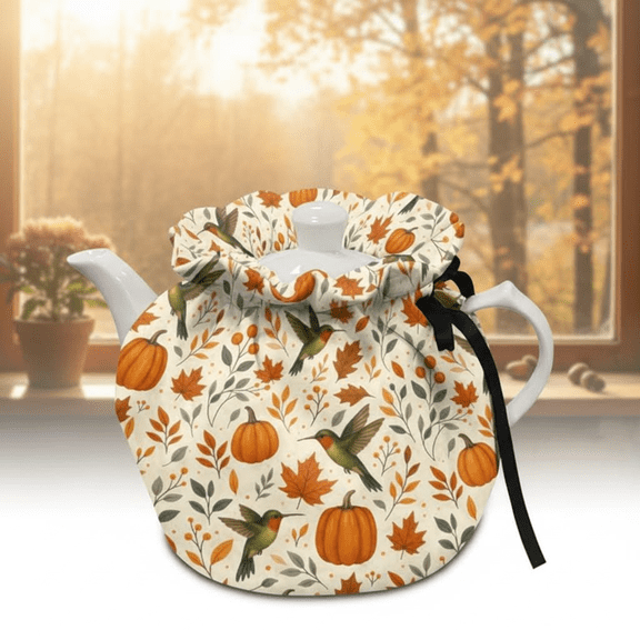 Insulated Tea Cozy for Teapot, Maple Leaf Pattern Washable Kettle Cover, Breakfast Teapot Warmer and Dust Protector, Perfect Kitchen Decor and Holiday Gift for Afternoon Tea Parties