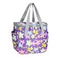 thumbnail image 1 of Insulated Tote Bag | Leak Proof Reusable Lunch Bag | Purple Tropical Pattern Bag for Work Picnic Beach | Great Holiday Gift, 1 of 6