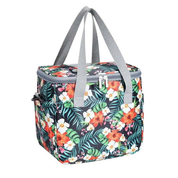Insulated Tote Bag | Reusable Lunch Bag | Leak Proof Cold Retention Tropical Pattern Bag for Work Outdoor Picnic Holiday Gift