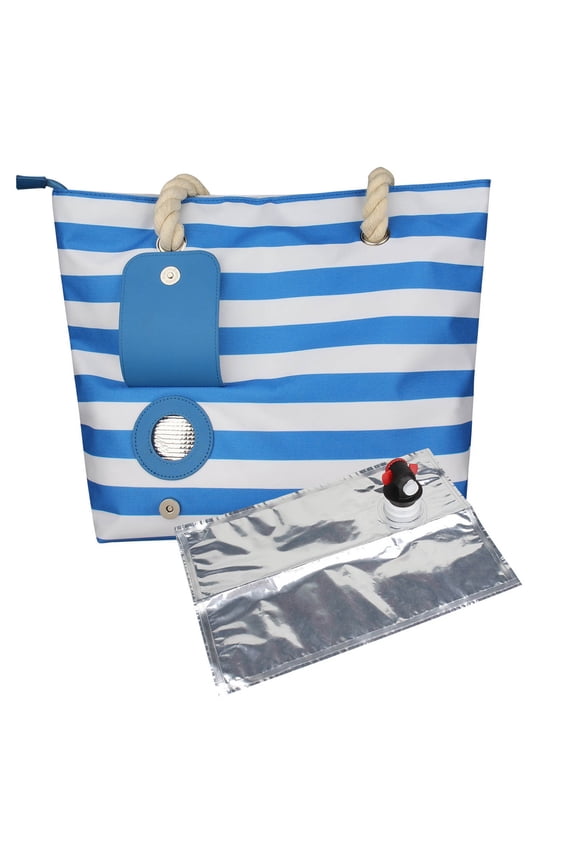 Insulated Tote Bag With Dispenser Portable Cooler Compartment For Outdoor Picnics Beach Parties And Travel