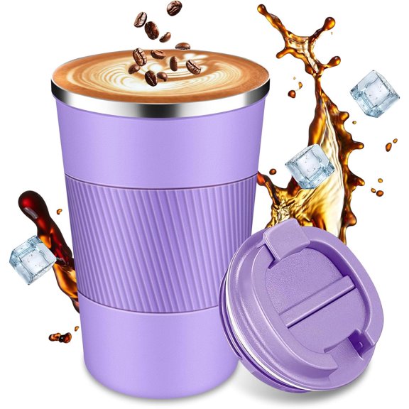 Insulated Travel Coffee Cup with Leak Proof Lid,To Go Camping Stainless Steel Vacuum Coffee Mug, Reusable Coffee Tumblers Hot & Cold Drinks Gifts Multiple Sizes and Colors