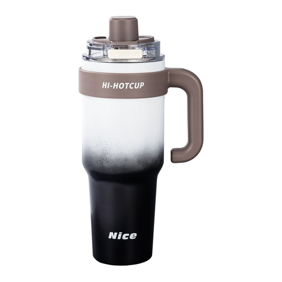 Insulated Tumbler, 40oz Large Capacity Double Wall Vacuum Stainless Steel Travel Water Bottle with Reusable Straw for Car Cup Holder and Daily Hydration, 40Fl Oz