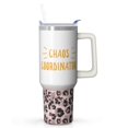 thumbnail image 1 of Insulated Tumbler Cup Chaos Coordinator Gift - 40 Oz Stainless Steel Mug with Handle & Straw, Funny Cute Design for Women, Boss, Coworker, Teacher, Nurse, Mom, Best Friend, 1 of 5