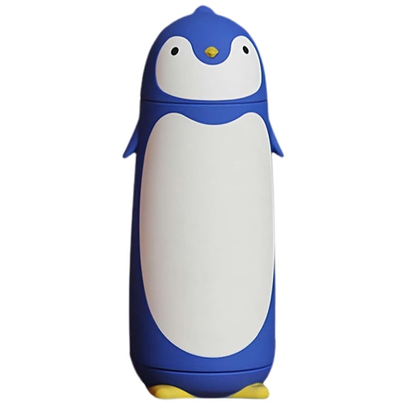 Insulated Tumbler Cute Penguin Double Wall Glass Water Cup 1 Pack Drinkware, Transparent Kitchen Gadget, Multipurpose Vessel for Countertop Cold Brew Juice Storage