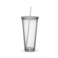 thumbnail image 1 of Insulated Tumblers Double Wall Clear Plastic Tumblers 1 Pack 24oz Tumblers with Lids and Straws,Reusable Cups With Straw,Perfect for Parties, Birthdays,Gifts (24oz, Transparent), 1 of 7