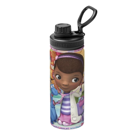 Insulated Vacuum Stainless Steel Doc Cartoon McStuffins Sports Water Bottle Leak Proof Double Wall for Gym Travel 18 oz