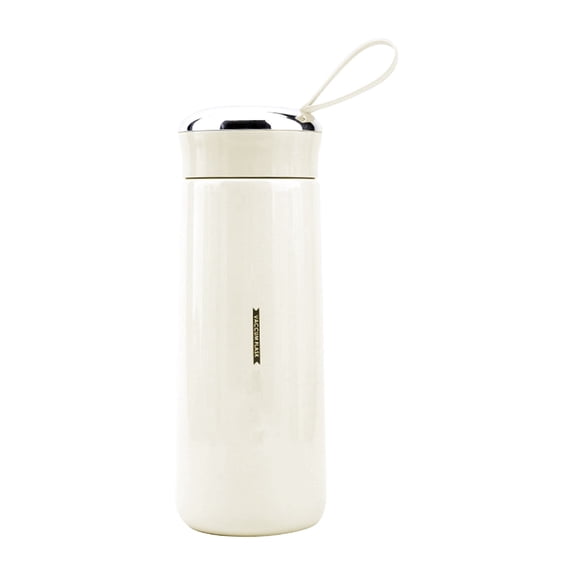 Insulated Water Bottle,14 oz Stainless Steel Thermo, Double Wall Vacuum Water Bottle, Metal Water Bottle for Coffee, Drinks,White - A