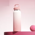 thumbnail image 1 of Insulated Water Bottle 316 Stainless Steel Vacuum Tumbler with Lock Lid, One-Hand Open, Leakproof Coffee Mug for Car Cup Holder, Keeps Drinks Hot/Cold 12h, Valentines Day Gifts, Pink, 1 of 3