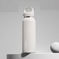 thumbnail image 1 of Insulated Water Bottle 316 Stainless Steel Vacuum Tumbler with Lock Lid, One-Hand Open, Leakproof Coffee Mug for Car Cup Holder, Keeps Drinks Hot/Cold 12h, Valentines Day Gifts, White, 1 of 3