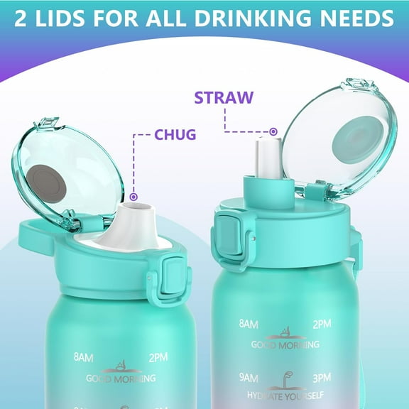 Insulated Water Bottle 32oz with 2 Lids, Double Walled Stainless Steel Keep Cold 48H Hot 24H for Men Women Kids