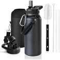 thumbnail image 1 of Insulated Water Bottle 40 oz, Triple Wall Vacuum Stainless Steel (Cold for 48 Hrs), Leak Proof & BPA-Free, Half Gallon Water Flask Jug with Paracord Handle & Straw Spout Lids, 1 of 5
