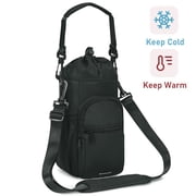 Narwey Insulated Water Bottle Holder with Adjustable Strap 32oz 40oz Sports Bottle Sling Bag with Phone Pocket Waterproof Drawstring with Handles