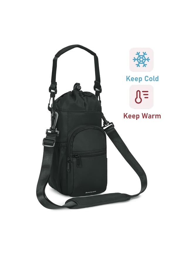 Insulated Water Bottle Holder with Adjustable Strap 32oz 40oz Sports Bottle Sling Bag with Phone Pocket Waterproof Drawstring with Handles