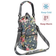 Narwey Insulated Water Bottle Holder for Christmas Gift with Adjustable Strap 32oz 40oz Sports Bottle Sling Bag Waterproof Drawstring with Handles