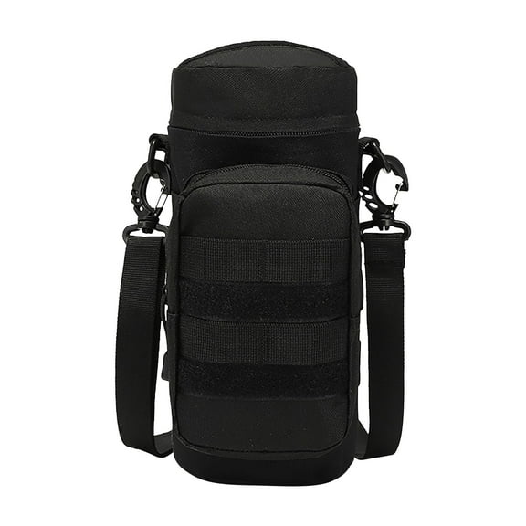 Insulated Water Bottle Holder Bag, Camping Cycling Crossbody Shoulder Strap Pouch, Detachable Breathable Waterproof Hanging Carrier for Outdoor Sports Hiking Travel Leisure