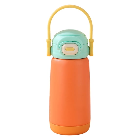 Insulated Water Bottle with Locking Lid & Carry Handle, BPA-Free Stainless Steel Thermos for School & Travel, Leak-Proof Design(Orange)