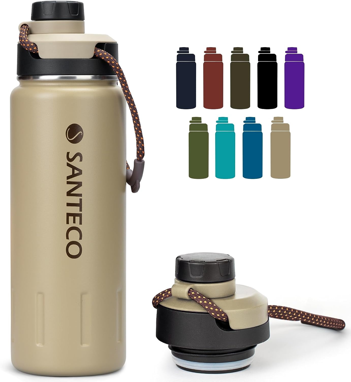 CIVAGO 44 oz Insulated Water Bottle Jug with Handle, Stainless Steel Sports  Water Flask, Large Metal Canteen Growler, Black - Yahoo Shopping