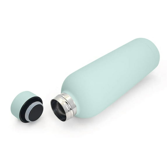 Insulated Water Bottles,Stainless Steel Metal Water Bottle,BPA Free Leak Proof Thermos,Mugs,Flasks,Reusable Water Bottle for Sports & Travel(500ML,Light Green)