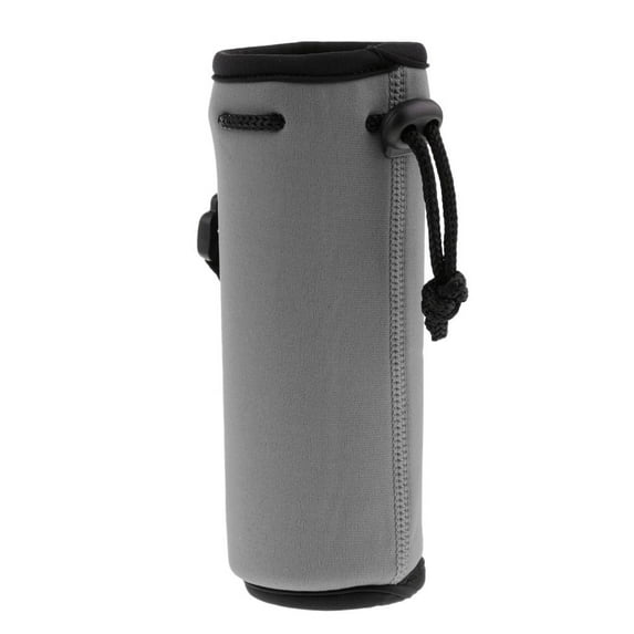 Insulated Water Drink Bottle Carrier Cover Sleeve Drawst Protection Sleeve Holder Pouch Bag - 4 Colors to Select - Gray