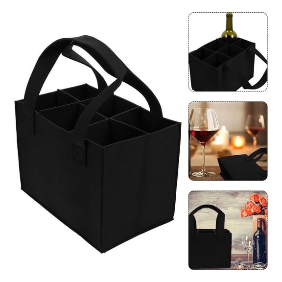 Insulated Wine Bag for Travel, 6 Bottle Wine Carrier with Divider, Wine Cooler Tote Bag for Picnic, Reusable Wine Storage Bags, Wine Carrying Case for Party, Beach, Or Gift Giving