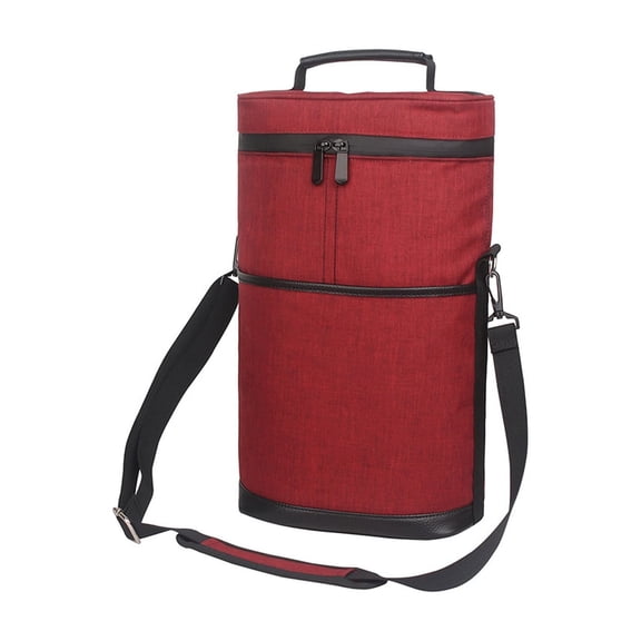 Insulated Wine Bag with Regulable Shoulder Strap and Removable Divider Durability Oxfords Coolers for Outdoor Picnics