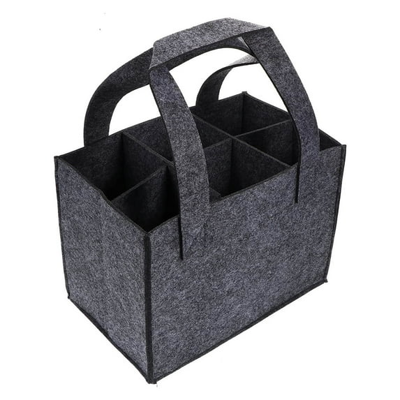 Insulated Wine Cooler Bag, 6 Bottle Travel Carrying Case, Thermal Tote with Divider, Faux Leather Construction, Picnic Beach Party Supplies, Champagne Storage Carrier
