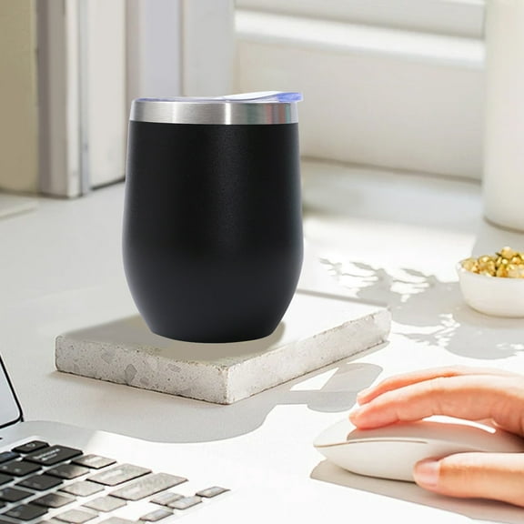 Insulated Wine Tumbler with Lid Stainless Steel Coffee Mug to Keep Drinks Hot or Cold Double Layer Vacuum Small Mug Insulated Travel Tumbler Cup for Coffee Wine Cocktails Ice Cream