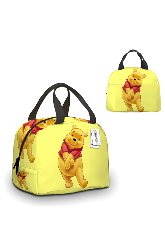Insulated Winnie Pooh Lunch Box for Work,Picnic,School,Travel,Hiking,Beach or Fishing Polyester Anime Theme Lunch Bag