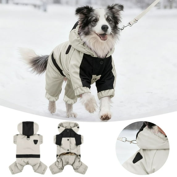 Pet Apparel Winter Coat for Small Dogs and Cats with Hooded Snowsuit - Cozy Indoor Outdoor Warm Jacket for Small