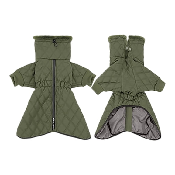 Insulated Winter Dog and Cat Coat with Zipper Turtleneck Jacket for Cold Weather Wind