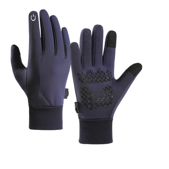 Insulated Winter Gloves for Outdoor Sports and Cycling, Thermal Windproof Waterproof Cold Proof Gloves with Flexible Construction, Deep Blue Color